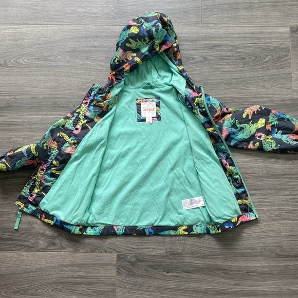 Toddler Boys Dinosaur Printed Full Zip Windbreaker Jacket - Picture 6 of 6